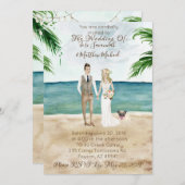 Invitation Sur L'Invitation De Mariage De Plage - Avec Carlin (Devant / Derrière)