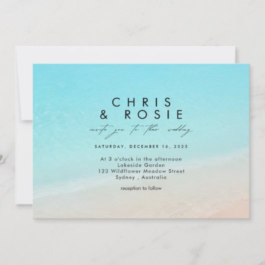 Invitation Sur l'invitation de mariage sur la plage (Devant)