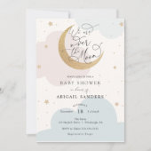 Invitation Sur l'invitation Moon Pink and Blue Baby shower (Devant)