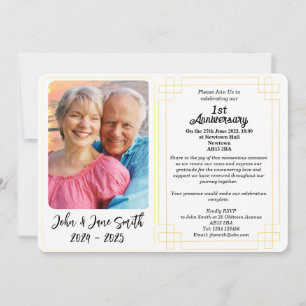 Invitation sur mesure 1er anniversaire de Mariage 