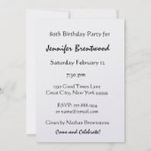 Invitation sur mesure 80e anniversaire de fête Bou (Dos)