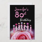 Invitation sur mesure 80e anniversaire de fête Bou (Devant / Derrière)