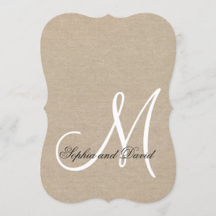 Invitation sur mesure de Mariage de toile rustique
