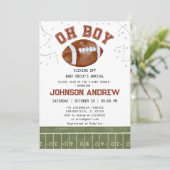 Invitation sur mesure du Baby shower de football a (Debout devant)