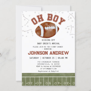 Invitation sur mesure du Baby shower de football a
