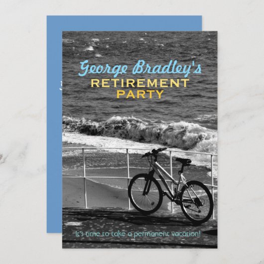 Invitation sur mesure du Parti de la retraite en v (Devant / Derrière)