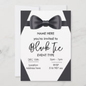 Invitation sur mesure en noir et blanc (Devant)