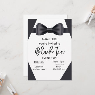 Invitation sur mesure en noir et blanc