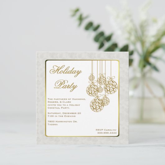 Invitation sur mesure Gold et White (Debout devant)