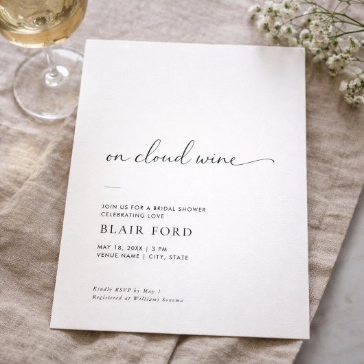 Invitation Sur On Cloud Wine Simple Mariage Moderne