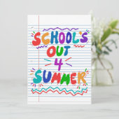 Invitation sur papier à feuilles mortes de l’école (Debout devant)