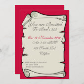 Invitation sur papier parchemin (Devant / Derrière)