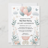 Invitation Sur Rose Boho Gold Maman Chic Spring Baby Girl Dou (Devant)