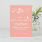 Invitation sur tableau noir Peach EverAfter (Debout devant)