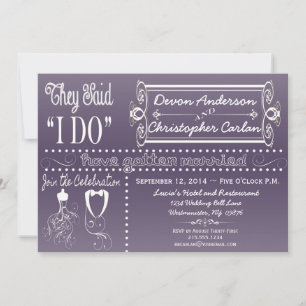 Invitation sur tableau noir : Réception chic uniqu