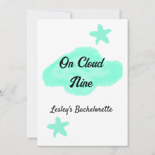 Invitation Sur un nuage neuf nuages pastel vert étoile enterr
