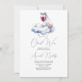 Invitation Sur Vin Cloud Shower de Mariage (Devant)