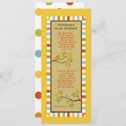 Invitation Surentendu dans un Signet de verger (Robin et Brua (Devant / Derrière)