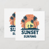 Invitation Surf au coucher du soleil (Devant / Derrière)