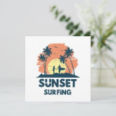 Invitation Surf au coucher du soleil (Debout devant)