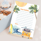 Invitation Surf Beach Anniversaire Fête Heure Capsule Note Ca