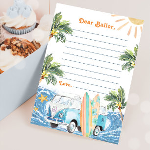 Invitation Surf Beach Anniversaire Fête Heure Capsule Note Ca