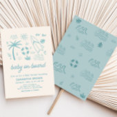 Invitation Surf bleu bébé à bord Baby shower