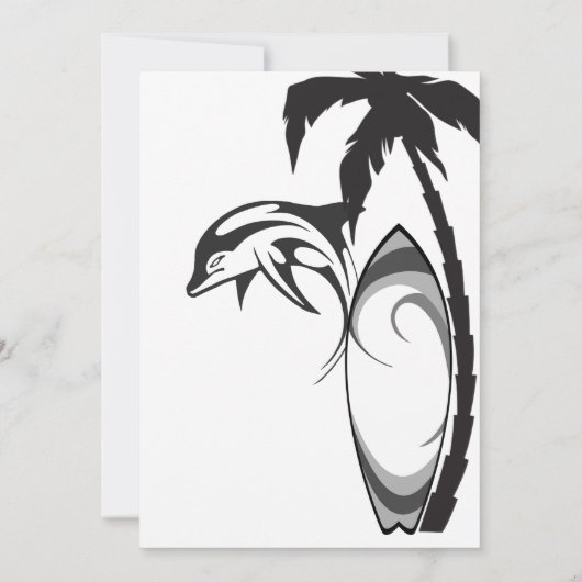 Invitation Surf cool et Palm Tree Surf Anniversaire (Dos)