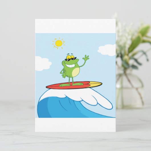 Invitation Surf de grenouille (Debout devant)