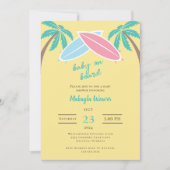 Invitation surf de plage moderne palmier Baby à bord Douche (Devant)