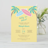 Invitation surf de plage moderne palmier Baby à bord Douche (Debout devant)