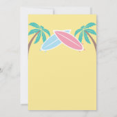 Invitation surf de plage moderne palmier Baby à bord Douche (Dos)