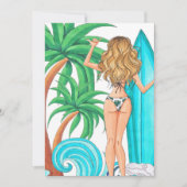 Invitation Surf d'été Plage vacances Anniversaire Fête Invita (Devant)