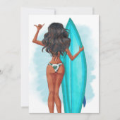 Invitation Surf d'été Plage vacances Anniversaire Fête Invita (Devant)