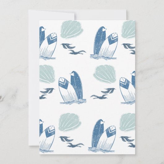 Invitation Surf Deux Cool Surf moderne 2e fête d'anniversaire (Dos)