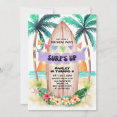 Invitation Surf et mer | Surf Up Beach Anniversaire (Devant)