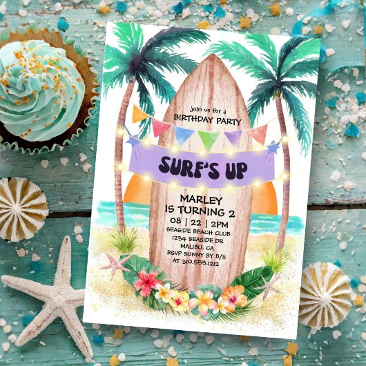 Invitation Surf et mer | Surf Up Beach Anniversaire