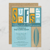 Invitation Surf l'invitation rétro à la douche nuptiale (Devant / Derrière)