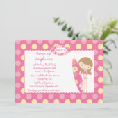 Invitation Surf rose vers le haut d'invitation de fête (Debout devant)