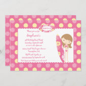 Invitation Surf rose vers le haut d'invitation de fête (Devant / Derrière)