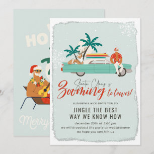 Invitation Surf Santa Claus   Fête de Noël virtuelle