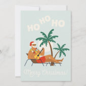 Invitation Surf Santa Claus | Fête Virtuelle de Noël (Dos)