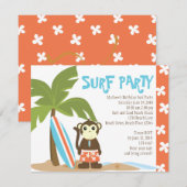 Invitation Surf singe (Devant / Derrière)
