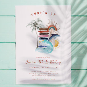 Invitation Surf Surf d'été rétro Anniversaire