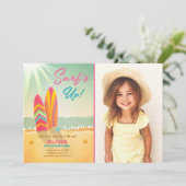 Invitation Surf surfant d'invitation d'anniversaire vers le (Debout devant)