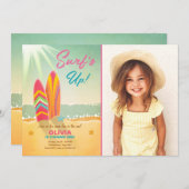 Invitation Surf surfant d'invitation d'anniversaire vers le (Devant / Derrière)