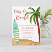 Invitation Surf tropical bébé à bord Baby shower (Debout devant)