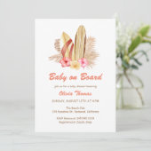 Invitation Surf Tropical Boho bébé à bord Baby shower (Debout devant)