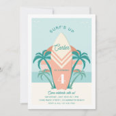 Invitation Surf Up Beach Anniversaire Surf rétro (Devant)