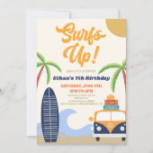 Invitation Surf Up ! Blue Beach Surf Fête d'anniversaire mode (Devant)
